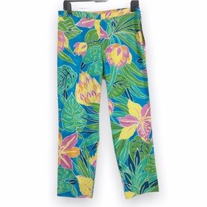 NWT Ralph Lauren Womens Size 8 Green Blue‎ Tropical Palm Pants Vacation Resort